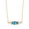 OL1025 Abiding Shield Tarnish Free Marquise Design 5x10mm Lab Paraiba Tourmaline Gemstone Pendant Necklace for Wedding