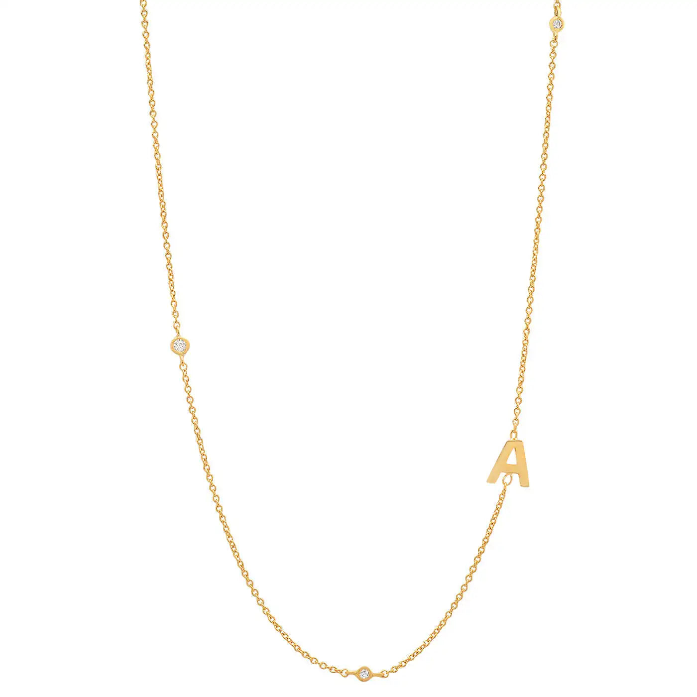 Lateefah OEM Stainless Steel 18K Gold Plated Alphabet Initial Necklace