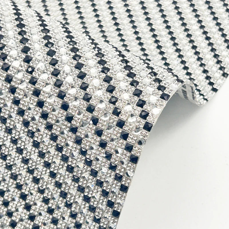 Self-Adhesive 40*24cm Glass Rhinestone Sheet Hot Fix Shining Sticker for Decoration Supply
