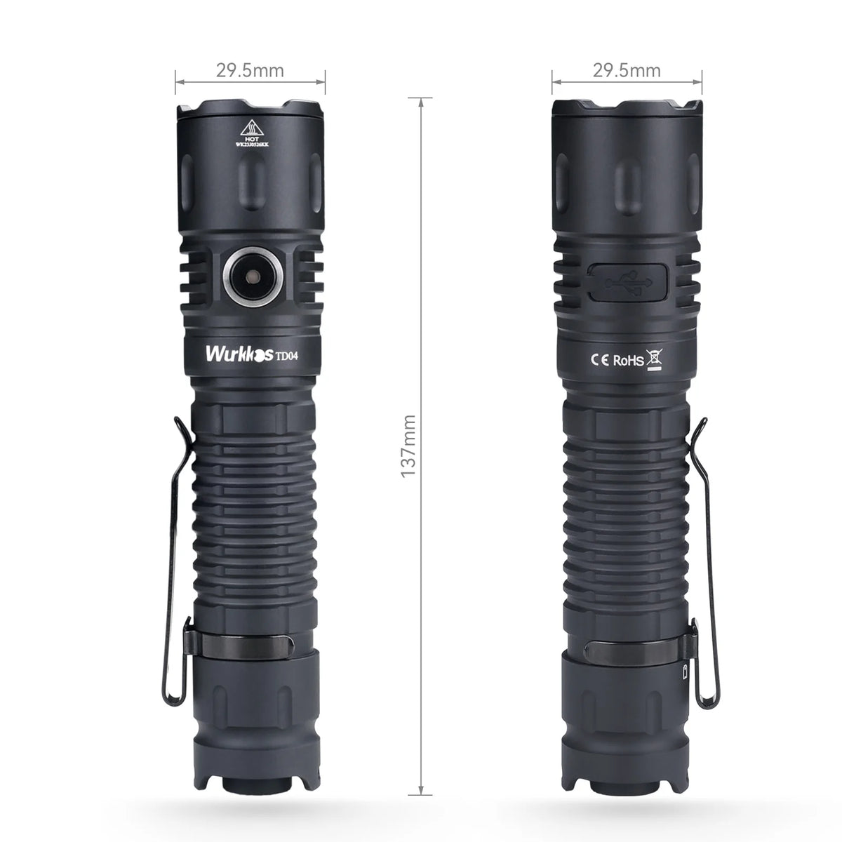 Tactical EDC Torch Powerful XHP50D HI 3000lm Throw 295M IPX8 Waterproof 21700 Rechargeable LED Flashlight