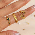 Personalized 316L Stainless Steel Jewelry Ring Fashion 18K Gold Plated Hug Hands Friendship Finger Rings