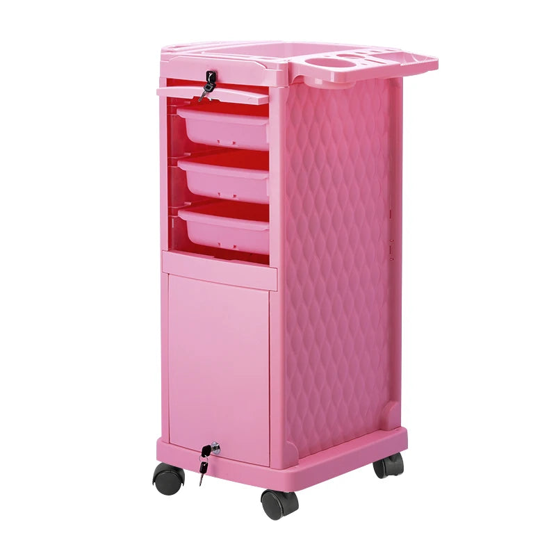 Modern Mobile Makeup Cases Hair Salon Hairdressing Tool Station Lock Practical Plastic Utility Bedroom Kitchen Workshop Hospital