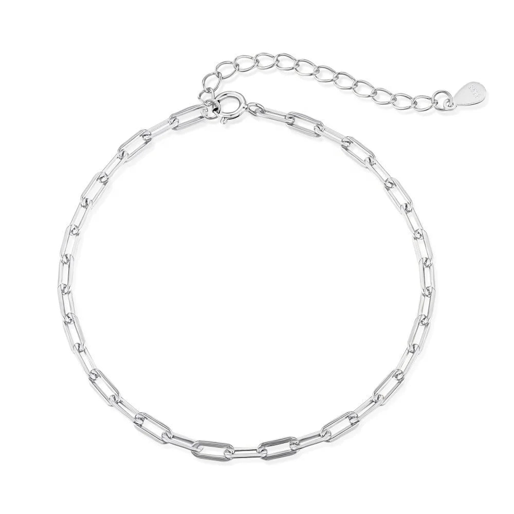 OAHALN Fashion Jewelry 925 Sterling Silver Minimalist Design Rope Chain Dainty Adjustable Bracelet for Women Girls Birthday Gift