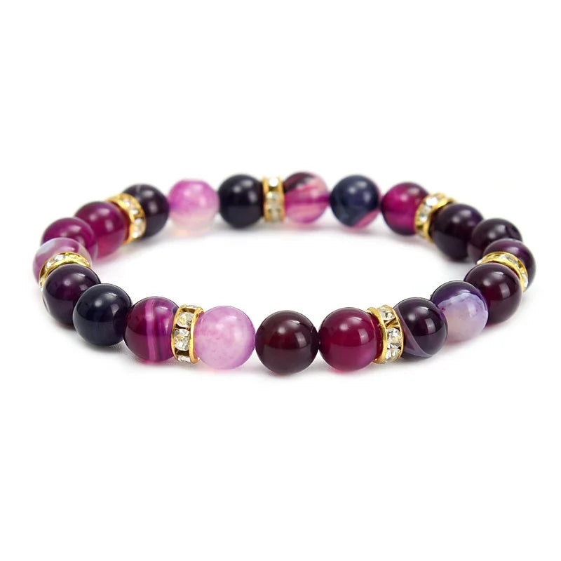 New Fashion Handmade Micro-inlaid Zircon Charm Bracelet 8mm Natural Sunstone Bead Bracelets Women