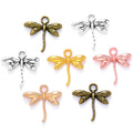 2 Color Antique Bronze Dragonfly Charm Fit for Bracelets Necklace Pendant DIY Metal Jewelry 19*19mm D248