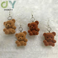 Brown Doll Bear Earrings Print Cute Dangle Drop for Women Girls Kid Funny Gift Jewelry for Wholesale