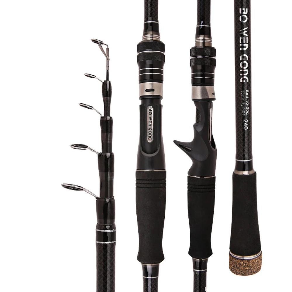 Top Sale 120g Carbon Fiber Telescopic Fishing Rod EVA Handle for Sea Lake River Fishing Pole