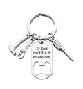 Dads Day Keyring if Dad Daddy Couldn't Fix It No One Can Keychain Key Ring With Bottle Opener for Dad's Day Birthday Gift