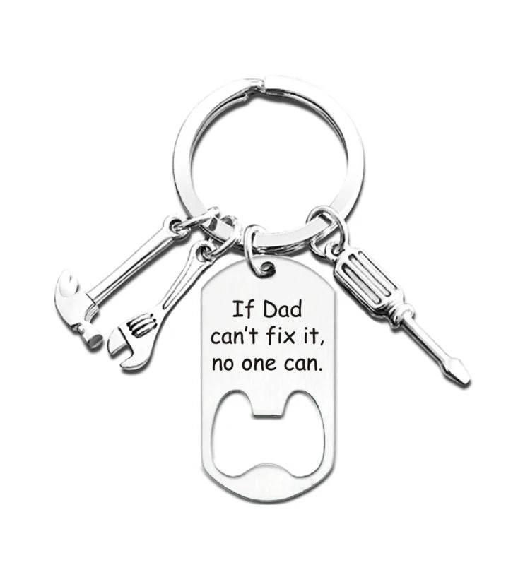 Dads Day Keyring if Dad Daddy Couldn't Fix It No One Can Keychain Key Ring With Bottle Opener for Dad's Day Birthday Gift