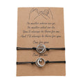 2 Pcs/set Couple Bracelet for Women Lover Sun Moon Star Heart Handmade Braided Rope Charm Friendship Girlfriend Jewelry Gift