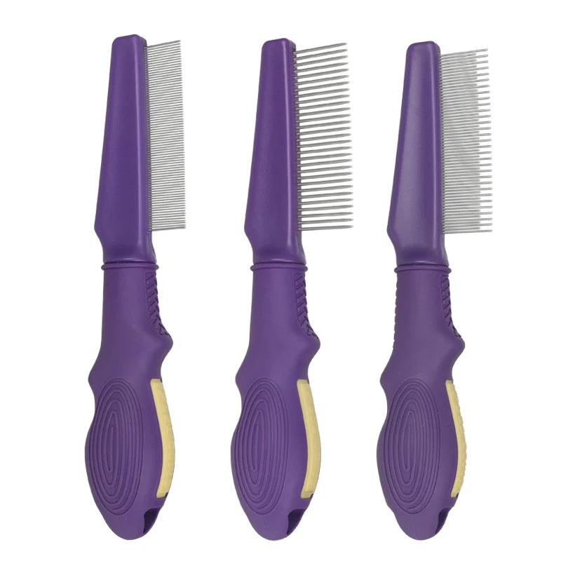 Factory Wholesale Custom Logo Pet Lice Hair Comb Dog Cat Flea Grooming Comb Metal Pin Comb