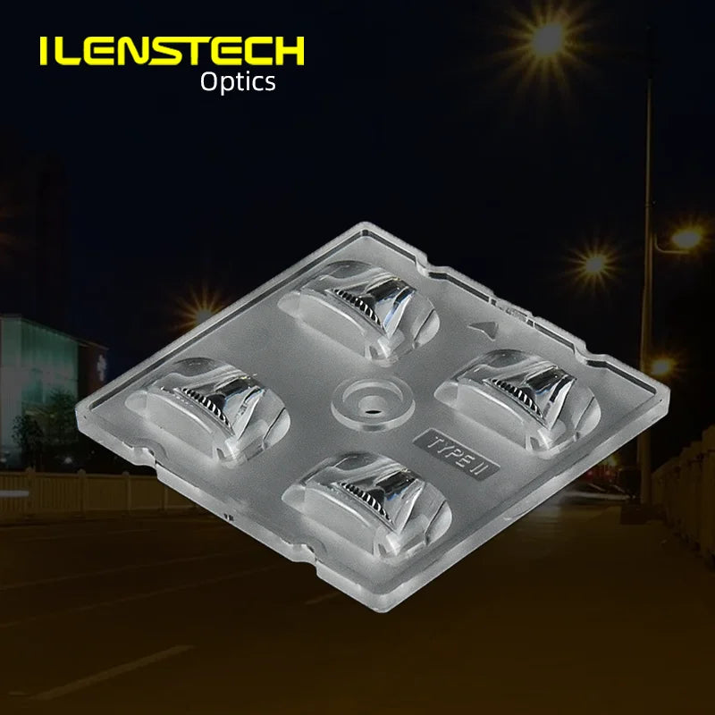 Polycarbonate Led Lens 50mm 2x2 Secondary Optics 3535 Streetlight Optics 5050 Lenses