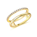 Custom Natural Wedding Band 18k Gold Plated Spinner 925 Silver Ring for Women Gift