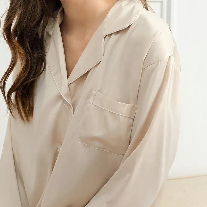 6011  Summer Party Satin Bridesmaid Night Shirt Woman Silk Satin Sleep Shirt