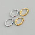 High Quality Classic Design 925 Sterling Silver Colorful Cubic Zirconia Stone Insert Hoop Earrings for Women