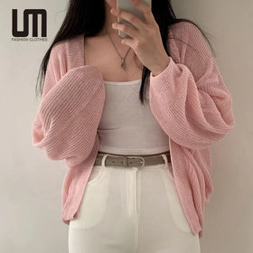 Liu Ming Fashionable New Product Women Clothes Loose Long Sleeves Thin Fit Coats Knit Cardigan Sweater
