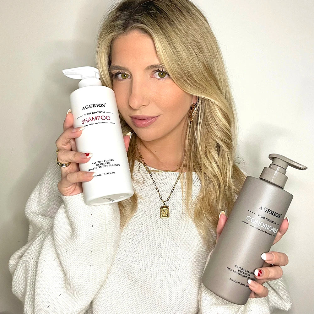 Professional Biotin Hair Growth Shampoo & Conditioner Set Healthy Scalp Volumizing Treatment for Hair Loss Control Private Label