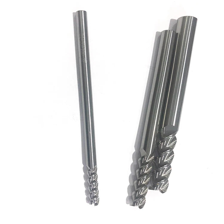 DL China ODM/OEM AlTin Coated CNC Router Bits Milling Cutter Roughing Tungsten Carbide 2 Flute HRC60 End Mills for Wood