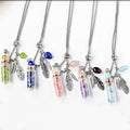 New Arrivals Energy Bottle Necklace Crystal Reiki Crystal Gravel Chips Wishing Bottle Pendant