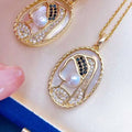 Girls' Trendy 5-6mm Freshwater Pearl Bracelet Necklace Earrings Pendant Set-Exquisite Gold Plated 5-6mm Pearl Necklaces