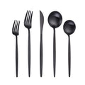 Nordic Vintage Reusable Matt Black Stainless Steel Cutlery Flatware Set for Wedding Back to School Events with Customized Logo
