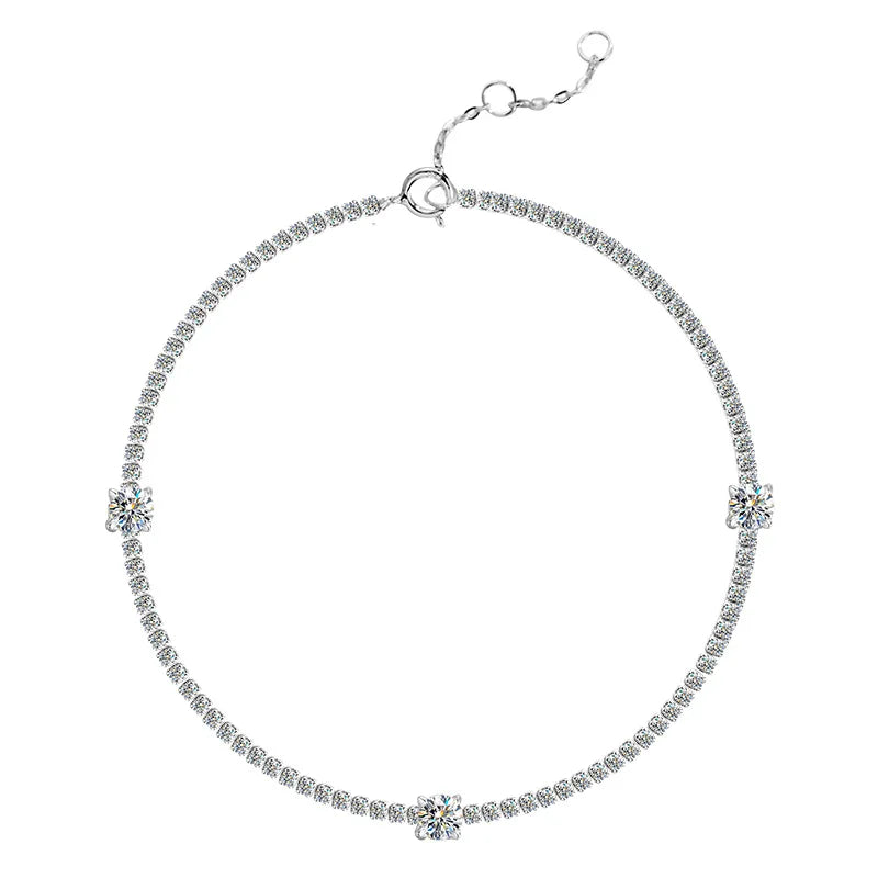 Tennis Iced Out Vvs Moissanite Real S925 Sterling Silver Tennis Hand Bracelets for Women
