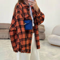 Original Manufacturer Factory Fashionable Women's Tops Cotton Polyester Blend Custom Button Down Long Sleeve Women Plaid Shirt