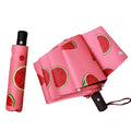 Hot Selling Branded Automatic UV Protection Umbrella Fruit Printed Straight Design Minimalist Style for Personal Use Giveaways