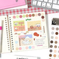 6pcs/pack Deco Polka Dot Handbook Stickers Handbook Material Round Stickers PET Handbook Stickers