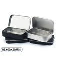 95x60x20 Mini Portable Silver Black Home Organizer Recyclable Rectangular Empty Hinged Tin Box Containers Small Storage Kit