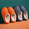 Waterproof Winter Cotton Plush Slippers Female Home Warm Women Non-Slip EVA Shoes