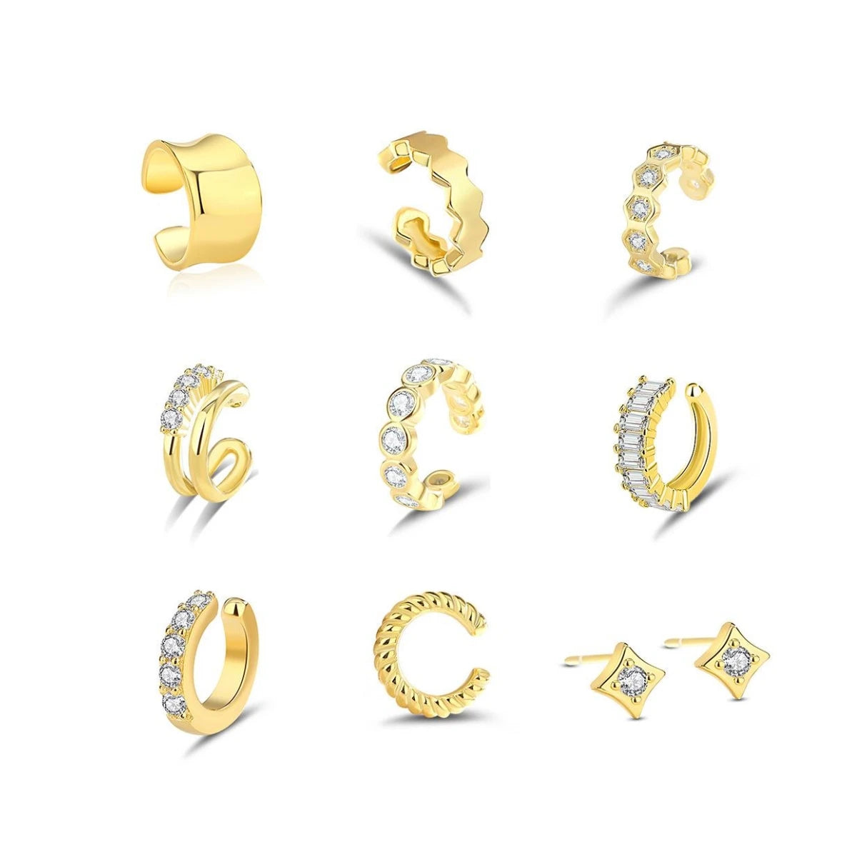 925 Silver Cuff Earrings Jewelry for Women 925 Sterling Silver Simple Versatile Ear Cuff Clip on Earrings Non Piercing Jewelry