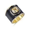 Kirin Heavy Solid 14K Gold Plated Ring Band Light Yellow 925 Silver Wedding Bands for Parties