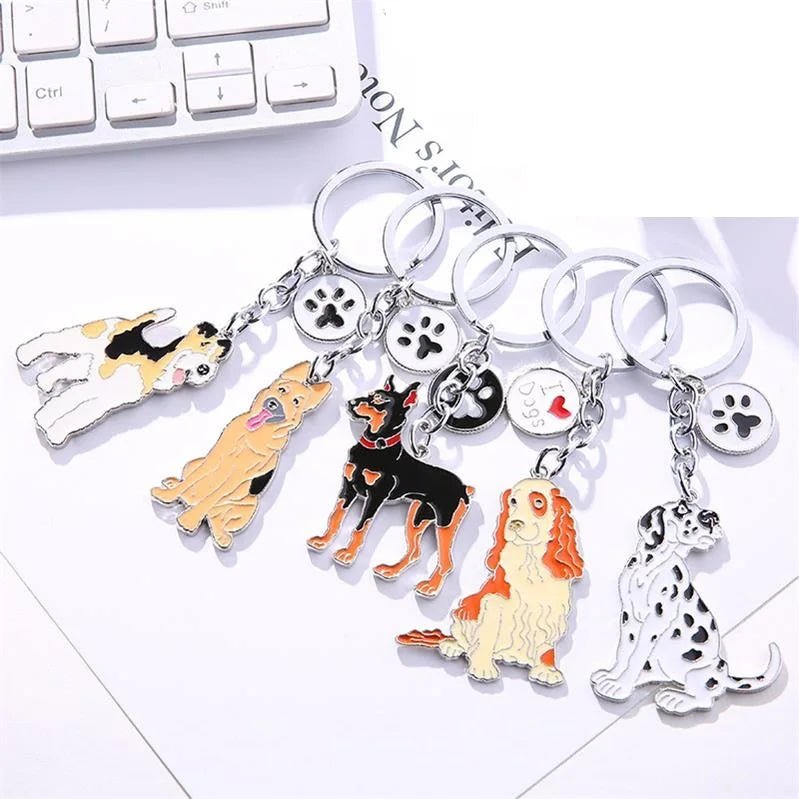 Key Jewelry Women Keychains Pug Dachshund Bag Charms Keyring Gifts for Best Friend New Pet Dog Pendants Car Keyring Tag