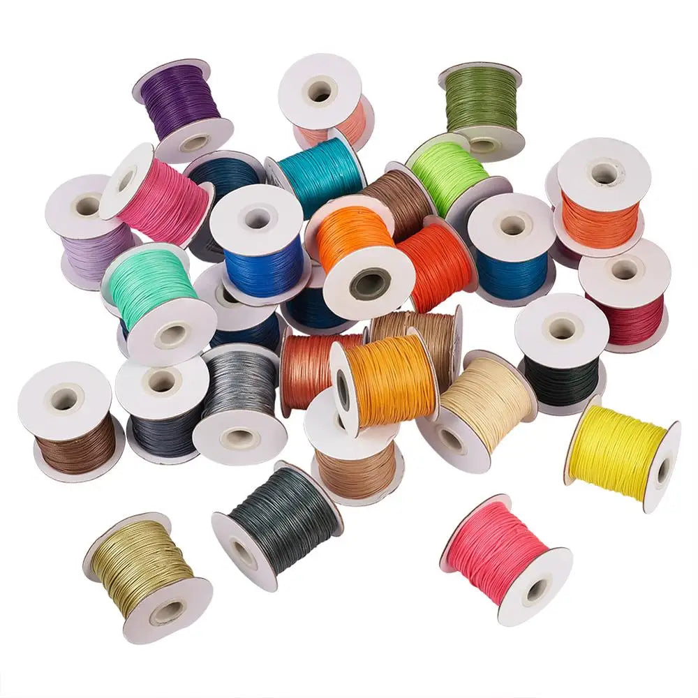 Pandahall YC1.0MM 1mm Korean Waxed Polyester Cord for Jewelry Making Diy Necklace Bracelet Accessories 85yards/roll