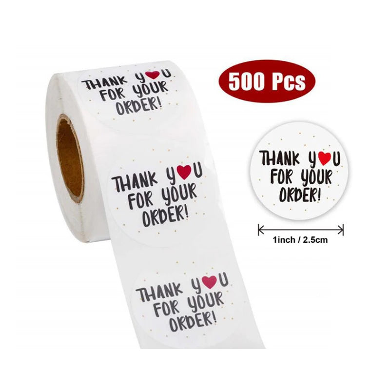 Thank You for Supporting My Business Adhesive Paper Stickers Tags Order Labels Packaging Bag Box Jar Candle Gift Quality Seal