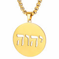 Tetragrammaton Jehovah Yahweh Pendant Hebrew Alphabet YHWH Necklace Messianic Religious Jewish Stainless Steel Jewelry