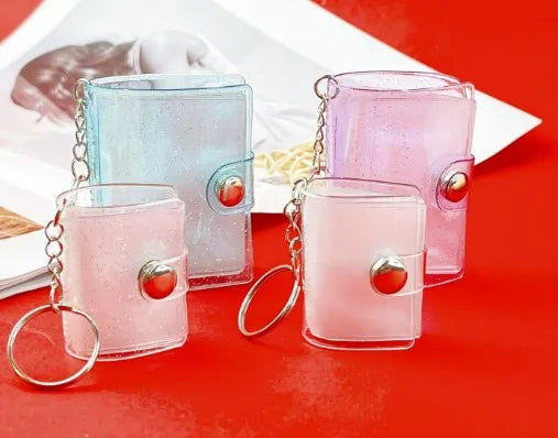 1-2 Inch Pocket Photo Album Key Chain Photo Storage Keychain 20 Pockets Personalized Insert Mini Frame Photo Book Album Keychain