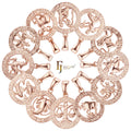 FJ Fallon Fashion Jewelry Pendant Zodiac Circle of Zodiac Plated in Rose Gold Brass Based