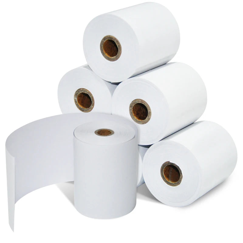 80mm BPA Free White Thermal POS Cash Register Receipt Paper Roll with Plastic Core