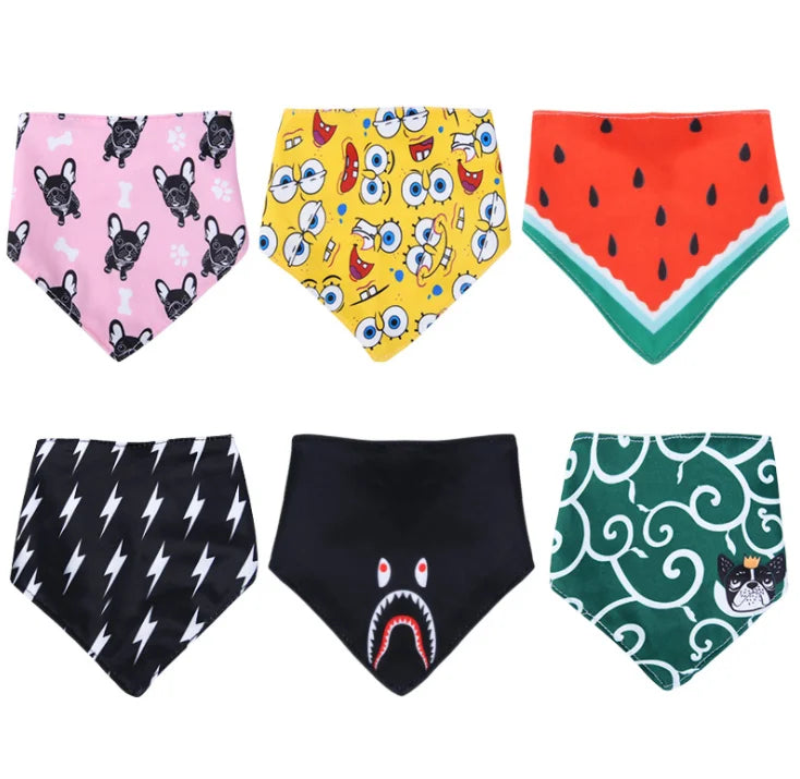 Wholesale Custom Printed Soft 100% Cotton Polyester Fall Pet Scarf Triangle Pet Dog Bandana