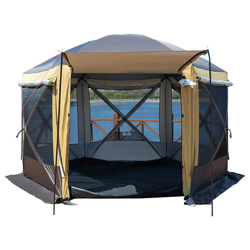 Waterproof Sun Sea Park Shelter Shade Yurt Outdoor Party Wedding Hiking Large Canopy Picnic Beach Camping Hexagonal Tent