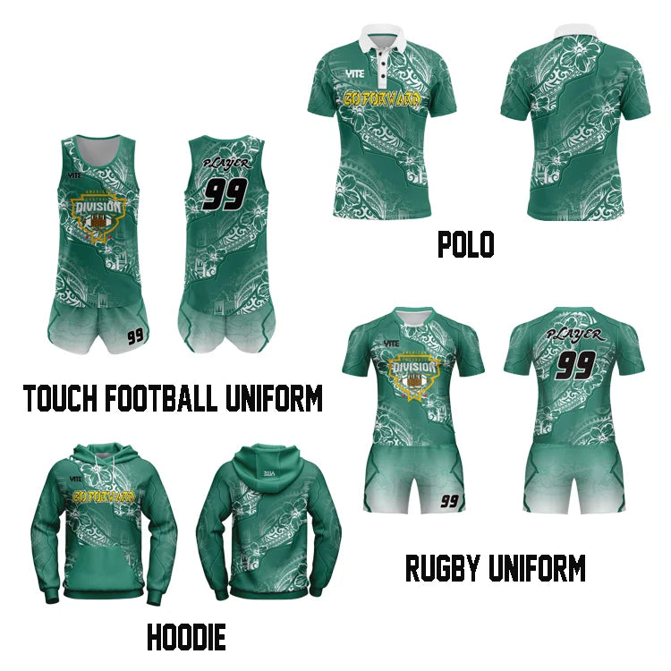 Nice Color Digital Printing 100% Polyester Quick Dry Anti-Bacterial Breathable Rugby Uniform Green Super Rugby Jersey Custom