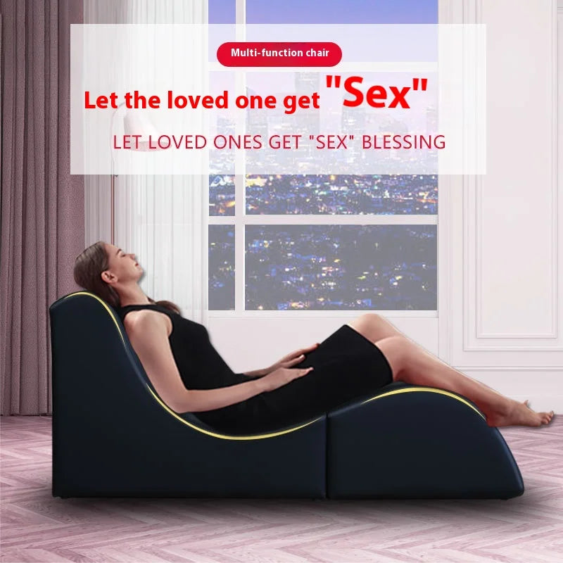 Modern Acacia Bedroom Chaise Lounge Versatile S-Shaped Romantic Sofa Flirting Recliner for Hotel Couples Fun Beauty Bed