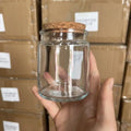 Hot Sales 100ml 200ml 8oz Amber Green clear Matte Black Glass Candle Vessels Jar with Cork for Candle Making