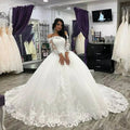 AL1400 2025 Factory Wholesale Hot -selling New Wedding Bride Lace Long -sleeved Train Simple Bridal Gowns Wedding Dress