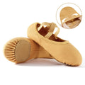 Hot Selling Brown High Stretch Ballet Dance Shoes Canvas Ballerina slippers Split Sole for Girls and Adult