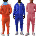 Custom Logo Cotton Jacket With Zipper Jogging Suit Blank Plain Two Piece Set Gym Track Sweatpants for Men