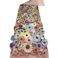 Custom French Mesh Fabric Sequins Embroidery Polyester Cotton Flower Designer Sewing Quilting DIY Material Textile