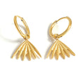 MICCI 2022 New Trendy 18k Gold Plated Leaf Pendant Huggie Loop Hoop Earrings for Women